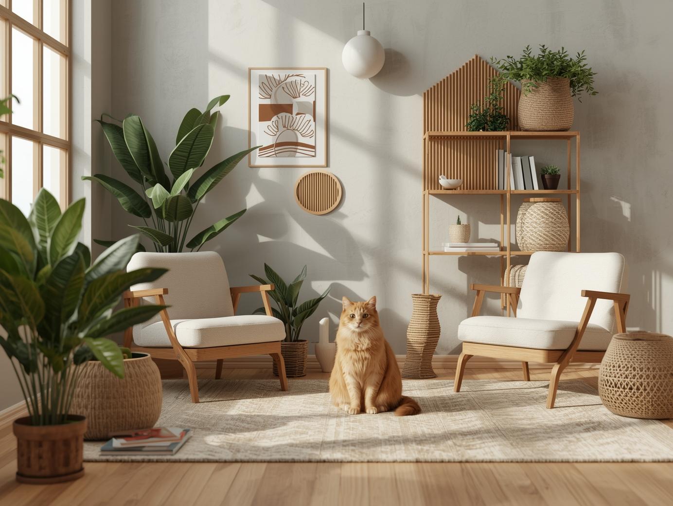 Cat Friendly Home Decoration and Plants