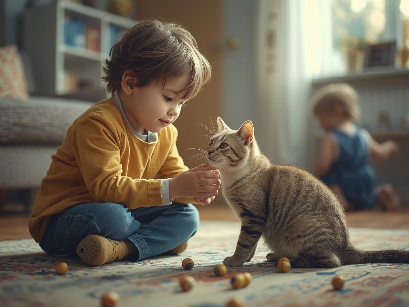 Secure Relationship Between Cats and Children