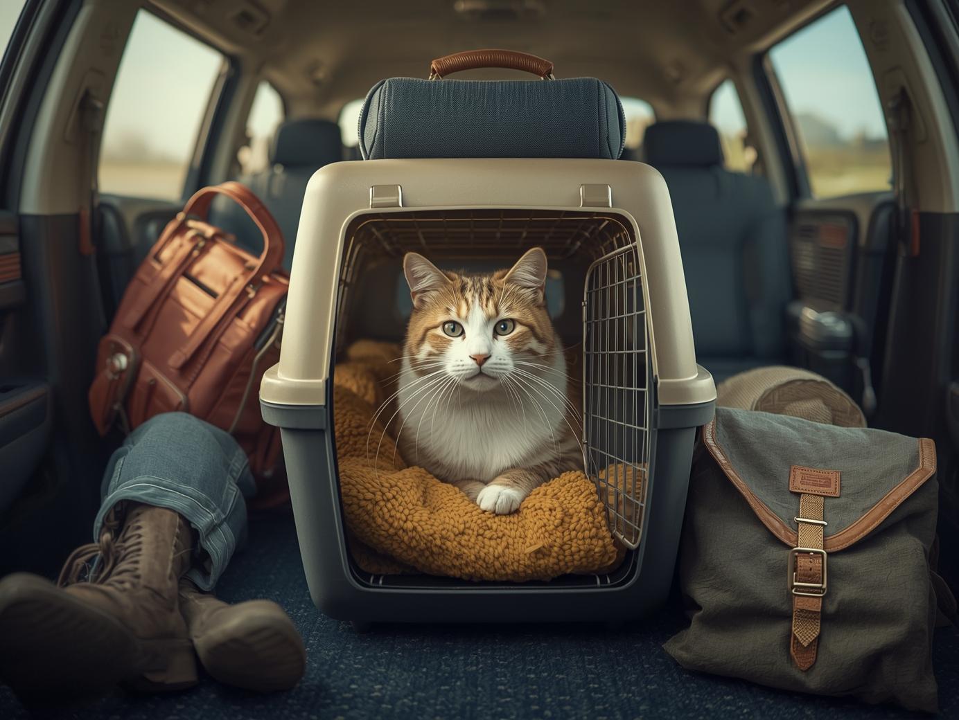 Travel and Transportation Guide with A Cat