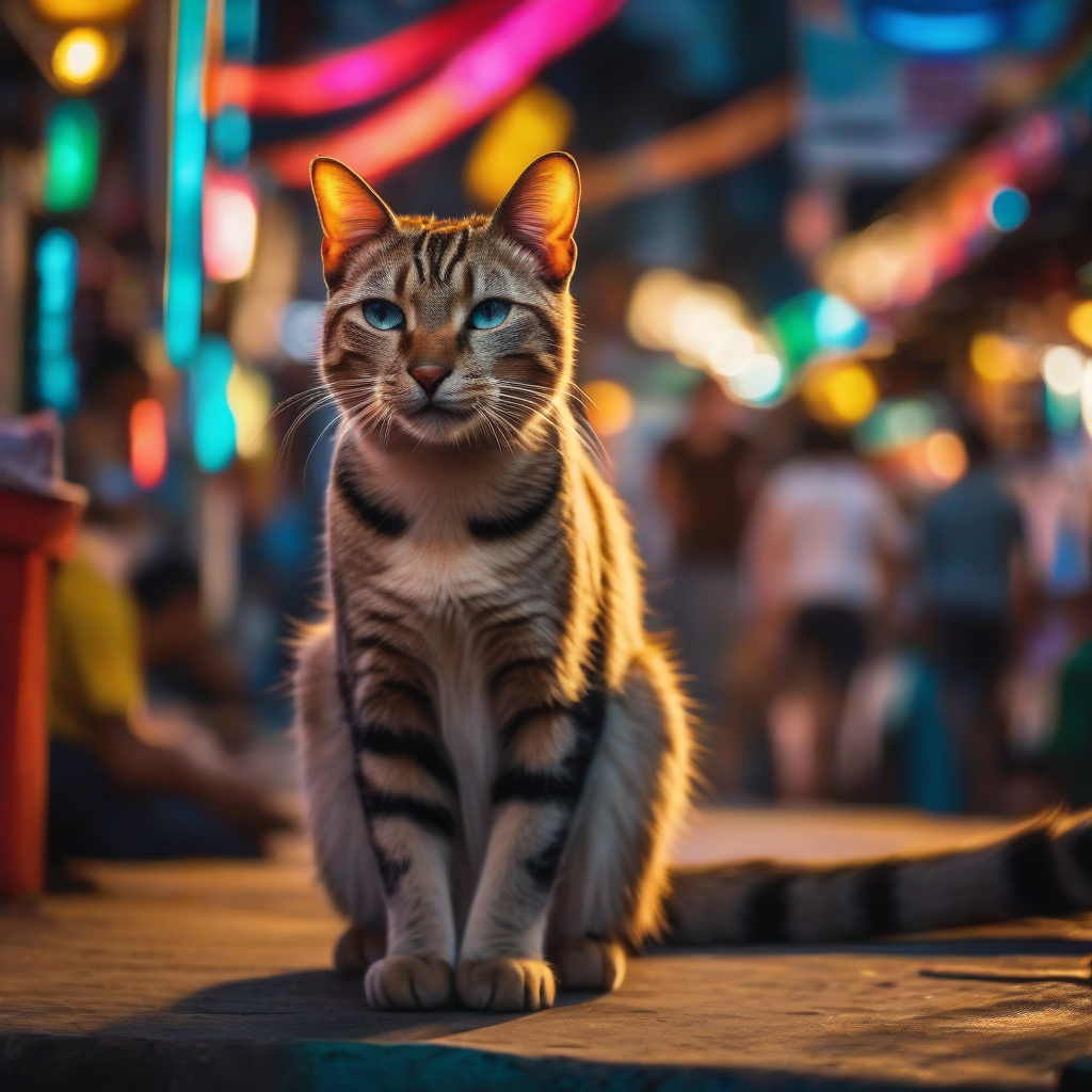 The Khao San Road Cat: A Vibrant Spirit from the Heart of Bangkok